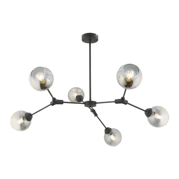 Apliqa BÜRKE 6LI AVİZE SİYAH Modern Koridor Yatak Odası Salon Avize - Resim 2