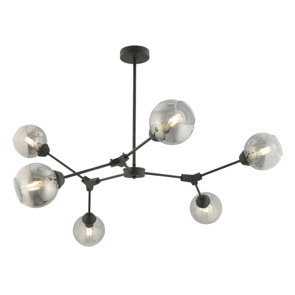 Apliqa BÜRKE 6LI AVİZE SİYAH Modern Koridor Yatak Odası Salon Avize - Resim 3