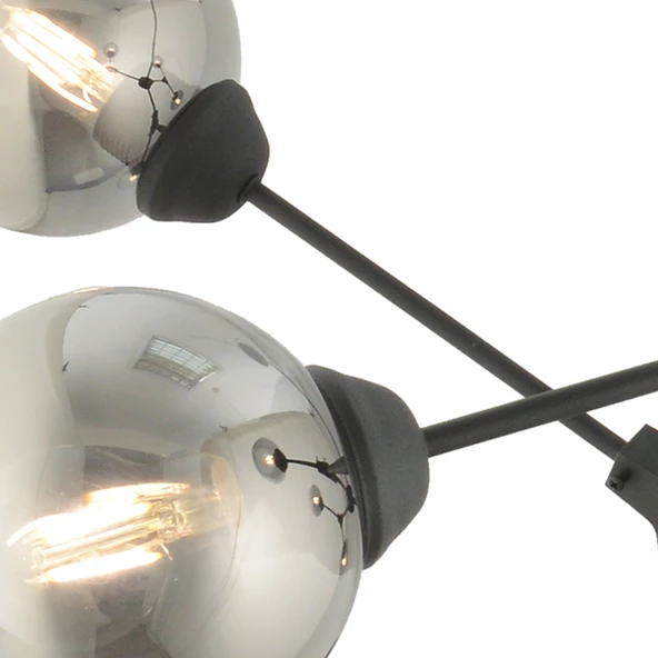 Apliqa BÜRKE 6LI AVİZE SİYAH Modern Koridor Yatak Odası Salon Avize - Resim 4