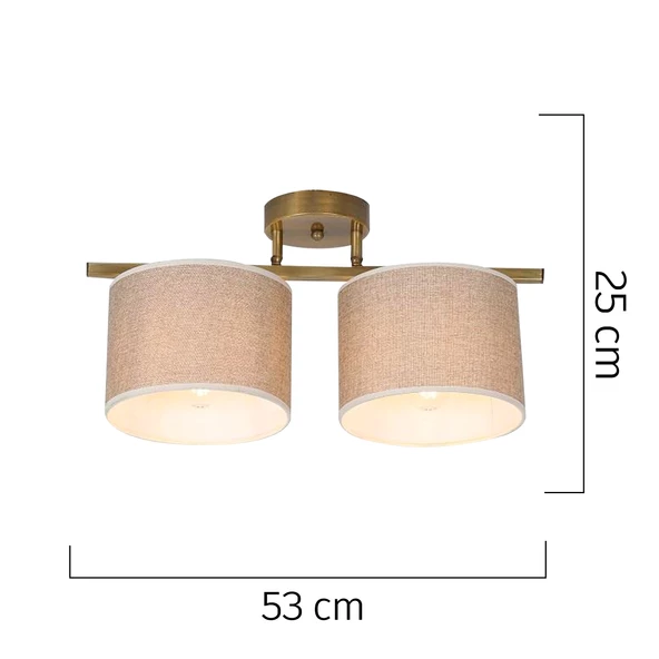 Apliqa Selina 2Li Şapkalı Modern Plafonyer Genç Odası Mutfak Yatak Odası Avize - 5