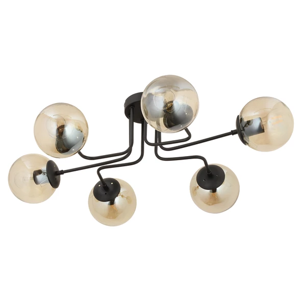 Apliqa Tanyer 6Lı Siyah Modern Sarkıt Yatak odası Retro Salon Avize - Resim 2