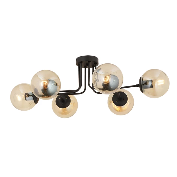 Apliqa Tanyer 6Lı Siyah Modern Sarkıt Yatak odası Retro Salon Avize - Resim 3