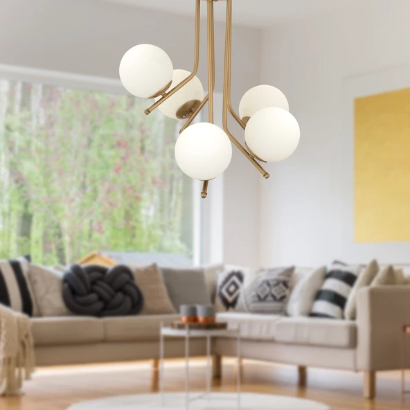 Apliqa Nida 5Li Komple Eskitme Boyalı Modern Mutfak Yatak Odası Salon Avize - 2