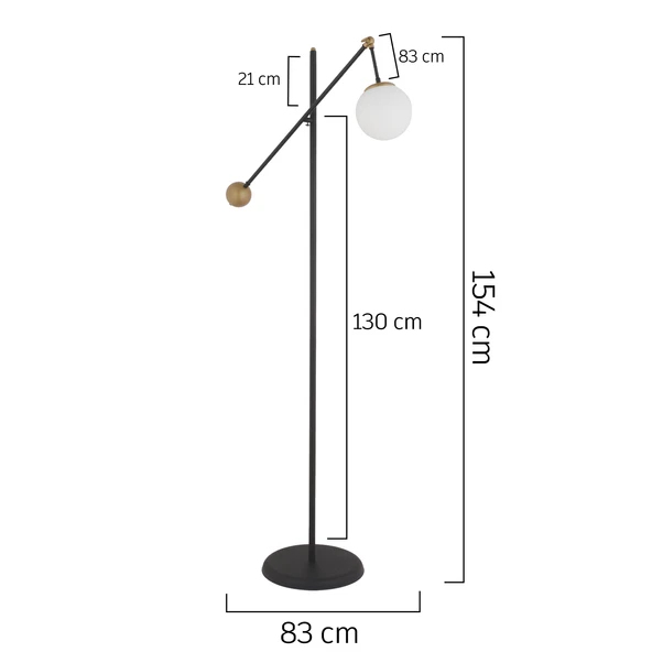 Thunder Siyah Eskitme Metal Kafe Restoran, Salon, Oturma Odası Köşe Lambader - Resim 5