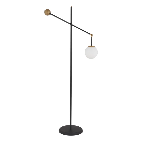 Thunder Siyah Eskitme Metal Kafe Restoran, Salon, Oturma Odası Köşe Lambader - Resim 2