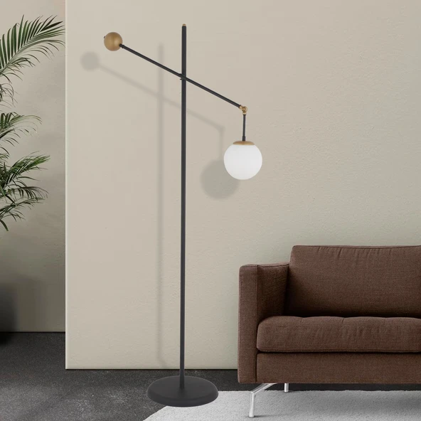 Thunder Siyah Eskitme Metal Kafe Restoran, Salon, Oturma Odası Köşe Lambader ürün görseli 1