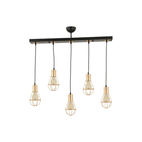 Ciri 5 Li Sıralı Gold Kaplama Tel Sarkıt Modern Genç Odası Mutfak Oturma Odası Salon Sarkıt Avize - Resim 6