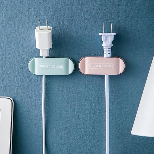 Polham 4 adet Kendinden Yapışkanlı Kablo Tutucu Organizatör, Güçlü Yapışkanlı Kablo Sabitleyici - 5