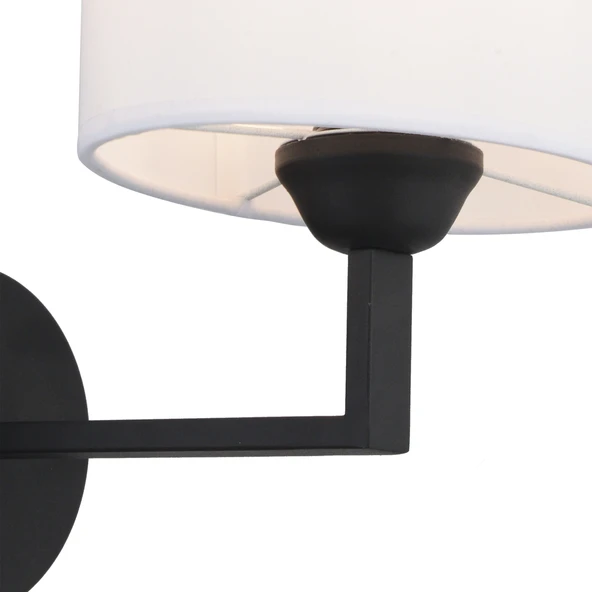 Zadie Tekli Beyaz Şapkalı Siyah Duvar Lambası Yatak Odası-yatak Başı-banyo Için Modern Aplik - Resim 4