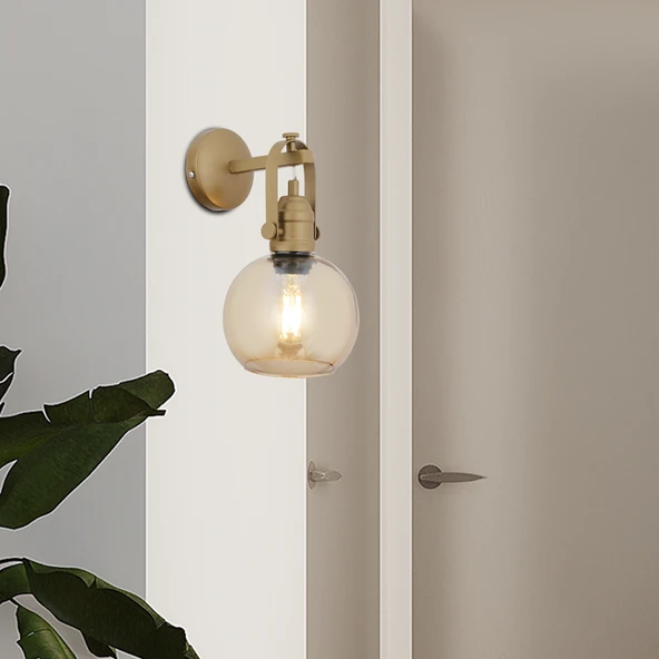 Cherish Tekli Eskitme Bal Camlı Modern Yatak Başı, Salon Aplik ürün görseli 1