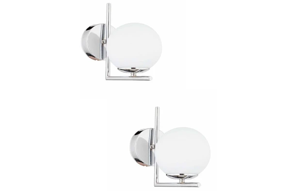 Sara Krom Kaplama Duvar Lambası 2'li Aplik Seti Yatak Odası-Yatak Başı-Banyo İçin Modern Aplik ürün görseli 1