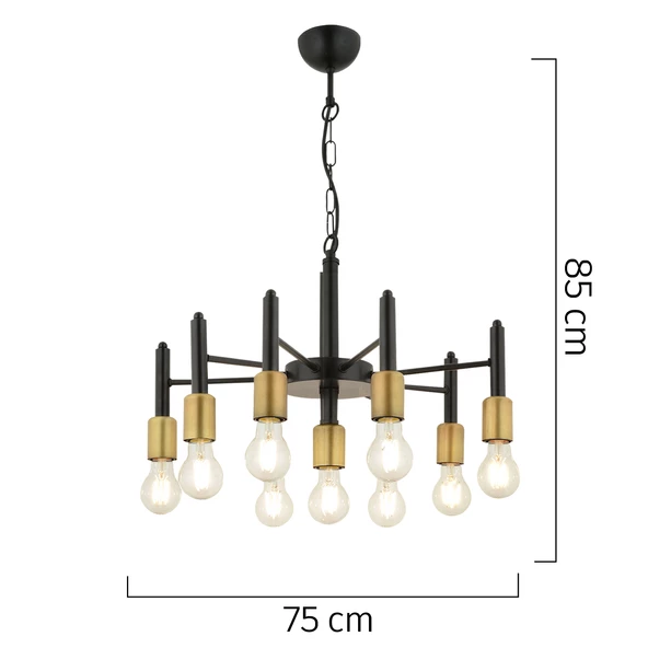 Apliqa Semin 9Lu Modern Cafe,Restoran için Uygun Retro Salon Avize - Resim 6