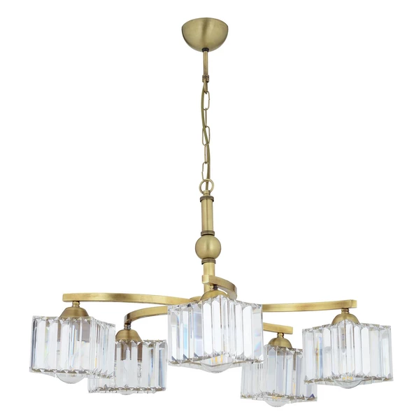 Apliqa Rima 5 Kollu Eskitme Kristalli Taşlı Modern Tasarım Salon-Yatak Odası Kristal Salon Avize - Resim 5