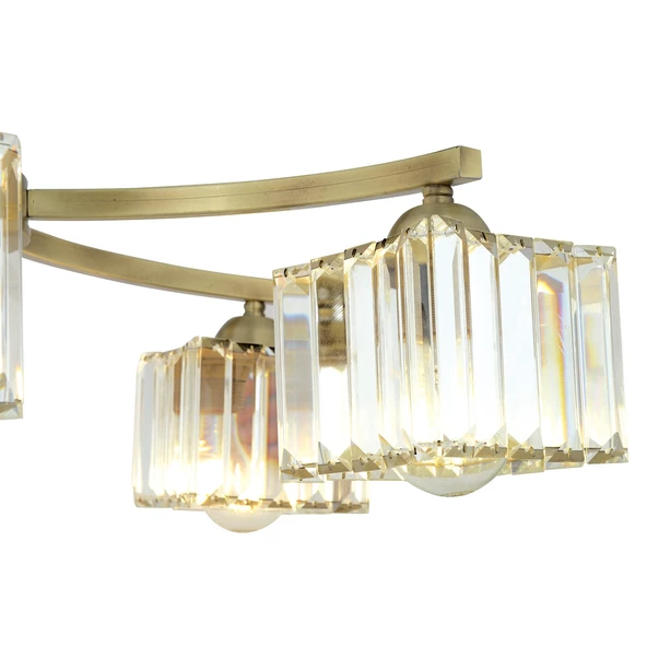 Apliqa Rima 5 Kollu Eskitme Kristalli Taşlı Modern Tasarım Salon-Yatak Odası Kristal Salon Avize - Resim 7