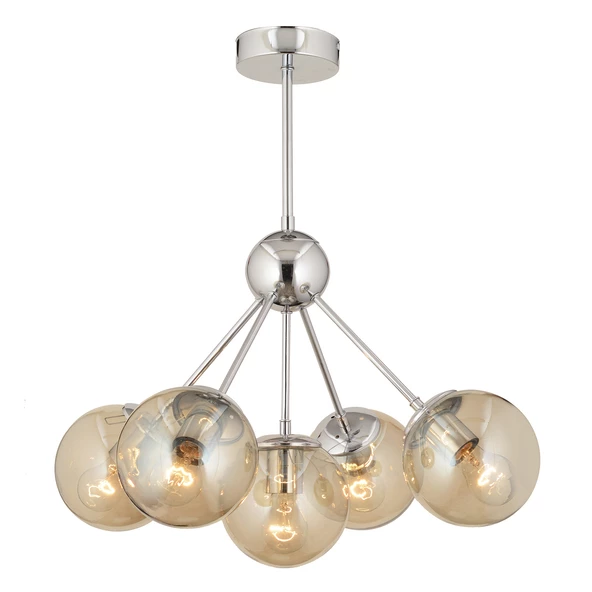 Apliqa Meyo 5Li Krom Bal Camlı Modern Genç Odası Yatak Odası Salon Avize - Resim 4