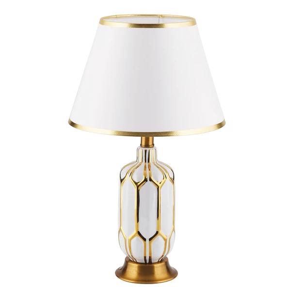 Apliqa Janset Beyaz Seramik Modern Salon-Yatak Odası Tasarım Abajur - Resim 3