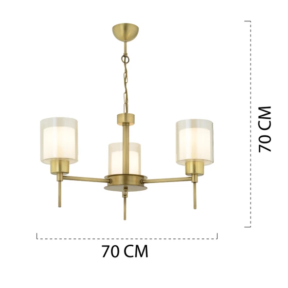 Apliqa Goldie 3 Lü Eskitme Modern Sarkıt Mutfak Salon Avize - Resim 7