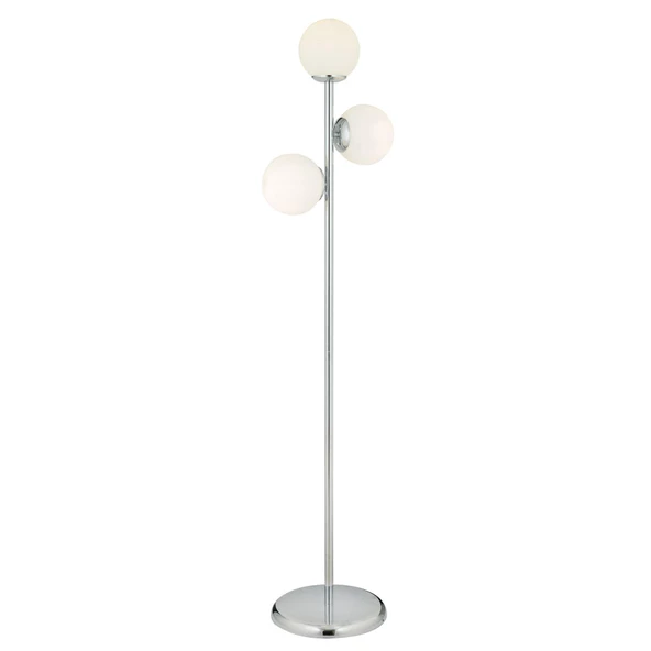 Apliqa Zambak 3 Lü Krom Beyaz Camlı Modern Dekoratif Tasarım Metal Lambader - 3