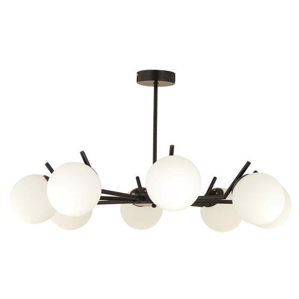 Apliqa Sara 8Li Siyah Beyaz Camlı Modern Genç Odası Yemek Masası Üstü Retro Salon Avize - 5
