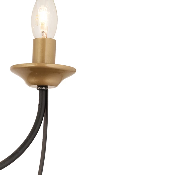 Apliqa Obito 4Lü Siyah Eskitme Modern Sarkıt Yatak odası Retro Salon Avize - Resim 5