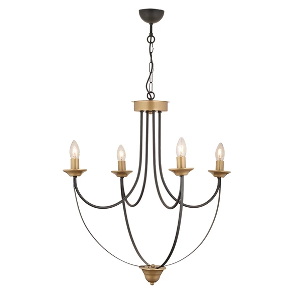 Apliqa Obito 4Lü Siyah Eskitme Modern Sarkıt Yatak odası Retro Salon Avize - Resim 3