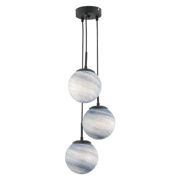 Apliqa EFSER 3LÜ YUVARLAK Modern Oturma Odası Salon Sarkıt Avize - Resim 2