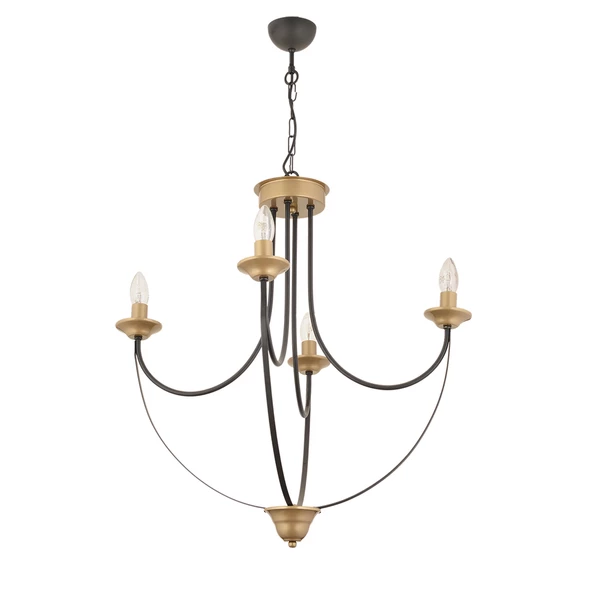 Apliqa Obito 4Lü Siyah Eskitme Modern Sarkıt Yatak odası Retro Salon Avize - Resim 4