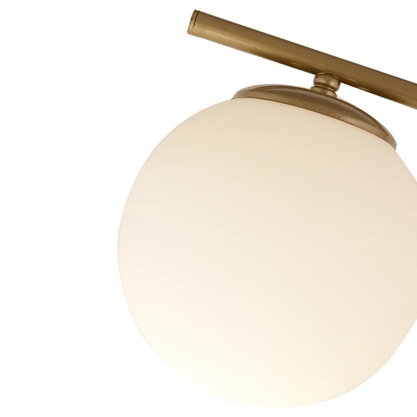 Rengi 2li Eskitme Beyaz Camlı Modern Dekoratif Tasarım Oturma Odası-Salon Lambader - Resim 5