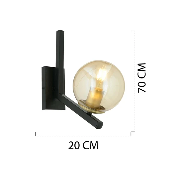 Mikel Siyah Eskitme Duvar Lambası Yatak Odası-Yatak Başı-Banyo İçin Modern Aplik - Resim 5
