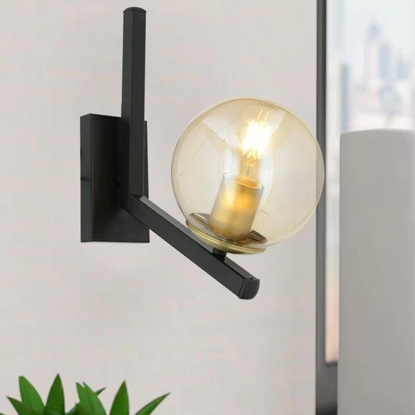 Mikel Siyah Eskitme Duvar Lambası Yatak Odası-Yatak Başı-Banyo İçin Modern Aplik ürün görseli 1