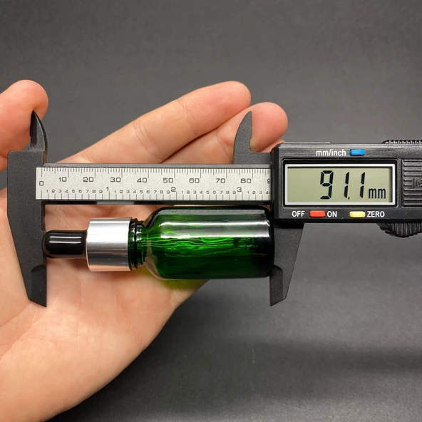 15Ml Yeşil Cam Damlalıklı Şişe , Gümüş Metal Kapak , 15 Cc Yeşil Cam Damlalıklı Şişe x 6 Adet - Resim 3