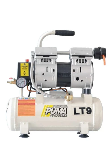 PUMA Sessiz Ve Yağsız 9 Litre. 0,75 Hp. 220 Volt. 8 Bar. Pistonlu Kompresör - 2
