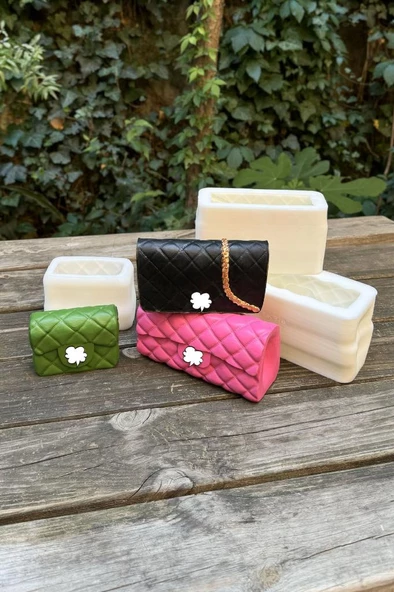 Clutch Çanta Üçlü Silikon Mum Kalıp Seti - 5
