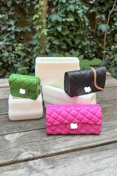 Clutch Çanta Üçlü Silikon Mum Kalıp Seti - 4