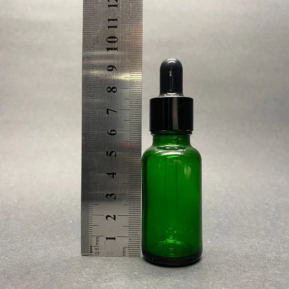 20Ml Yeşil Cam Damlalıklı Şişe , Gümüş Metal Kapak , 20 Cc Yeşil Cam Damlalıklı Şişe x 6 Adet - Resim 3