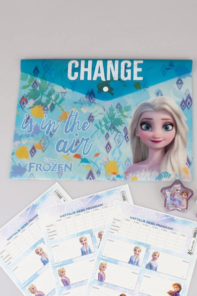 DEKOMUS LİSANSLI ELSA FROZEN 12 PARÇA KIRTASİYE SETİ ÇITÇIT DOSYA,OKUL ETİKETİ,SİLGİLİ KURŞUN KALEM,KALEMTRAŞ,BLOKNOT,RESİM DEFTERİ - 4