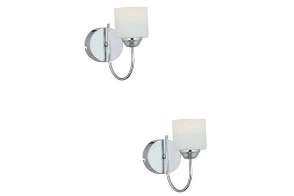 Esila Krom Kaplamalı 2'li Aplik Seti Yatak Odası-Yatak başı,Cafe,Restoran için Duvar Lambası ürün görseli 1