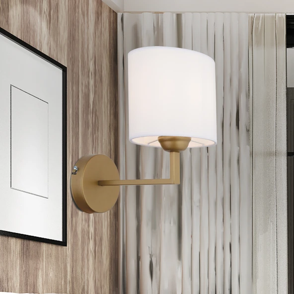 Zadie Tekli Beyaz Şapkalı Eskitme Duvar Lambası Yatak Odası-yatak Başı-banyo Için Modern Aplik ürün görseli 1