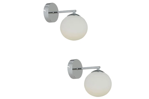 Elvin Krom Kaplama 2'li Aplik Seti Yatak Odası-Yatak başı,Cafe,Restoran için Duvar Lambası ürün görseli 1