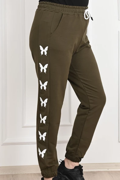 Kadın Dijital Baskılı Büyük Beden Jogger Pantolon 6060-22 - 11