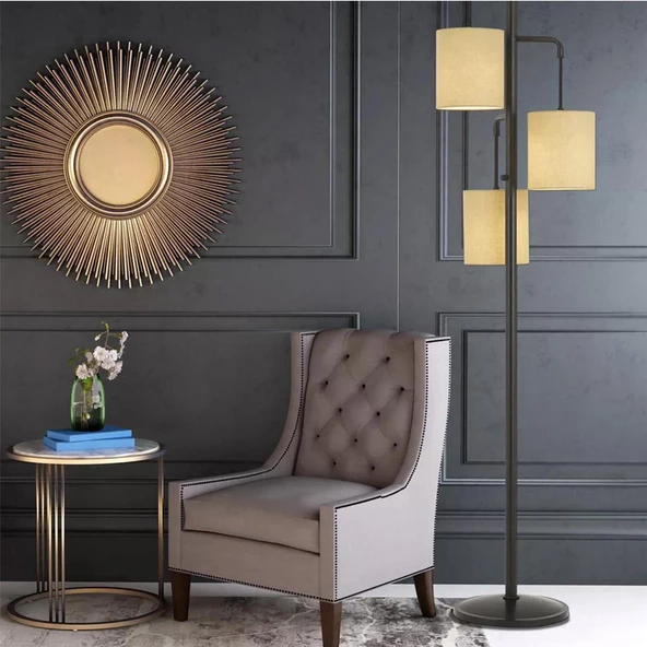 Apliqa Global 3Lü Dekoratif Modern Tasarım Retro Ayaklı Salon Lambader - 1