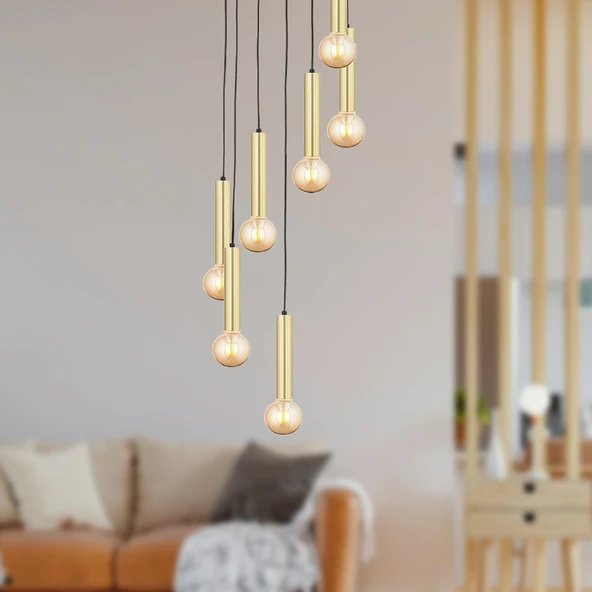 Elisa 7Li Sarkıt Eskitme Sarkıt Modern Genç Odası Mutfak Salon Sarkıt Avize ürün görseli 1