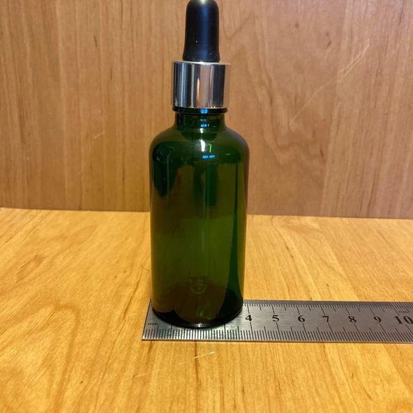 50Ml Yeşil Cam Damlalıklı Şişe , Gümüş Metal Kapak , 50 Cc Yeşil Cam Damlalıklı Şişe x 6 Adet - Resim 4