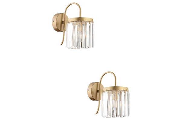 Rachel Eskitme 2'li Aplik Seti Kristal Taşlı Yatak Odası-Yatak Başı için Duvar Lambası ürün görseli 1