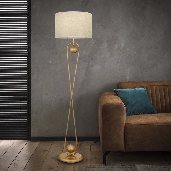 Apliqa Letta Eskitme Şapkalı EskitmeModern Tasarım Ayaklı Abajur Lamba Metal Lambader - 2