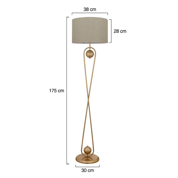 Apliqa Letta Eskitme Şapkalı EskitmeModern Tasarım Ayaklı Abajur Lamba Metal Lambader - 7