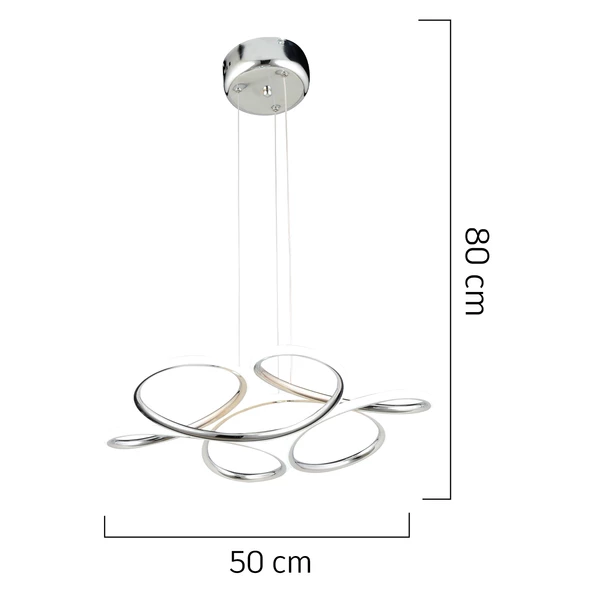Apliqa Aldo Krom Sarkıt 140 Watt Sarkıt 3 Renkli Ledli Modern Mutfak Banyo Led Salon Sarkıt Avize - 4