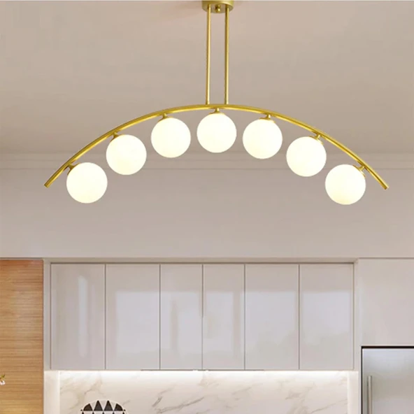 Fralde 7 Li Gold Modern Mutfak Cafe Restoran için Uygun Retro Salon Avize - Resim 2