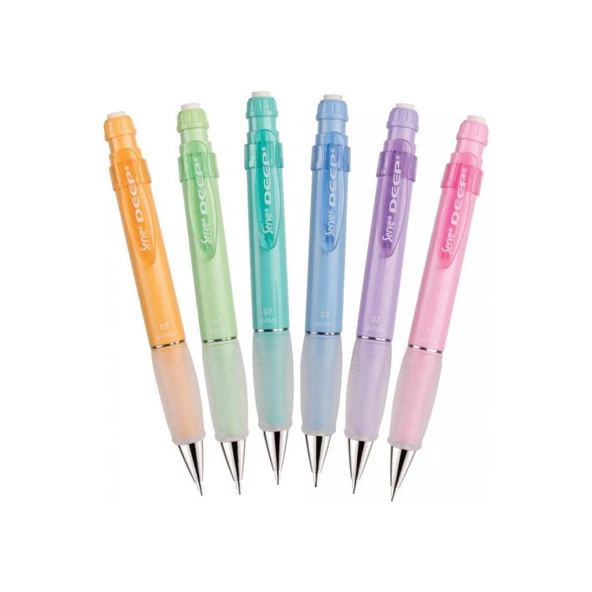 Serve Deep Mekanik Kurşun Kalem 6'lı Set 0.7 mm- Pastel Renkler - 1