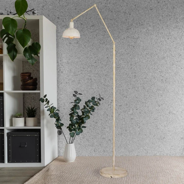 Aksu Beyaz Silme Dekoratif Tasarım Modern Retro Salon Lambader - Resim 2